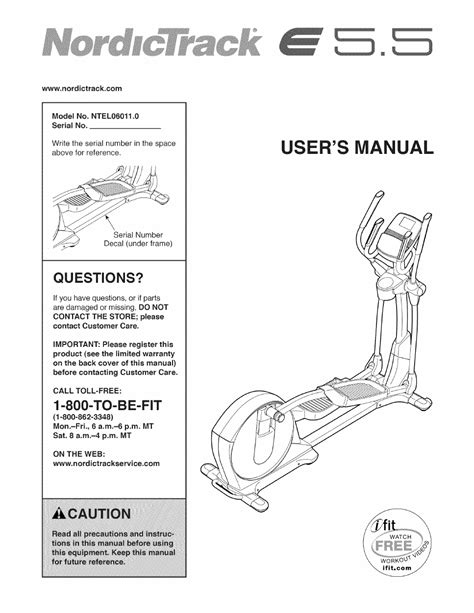 nordictrack e5 5 parts pdf manual